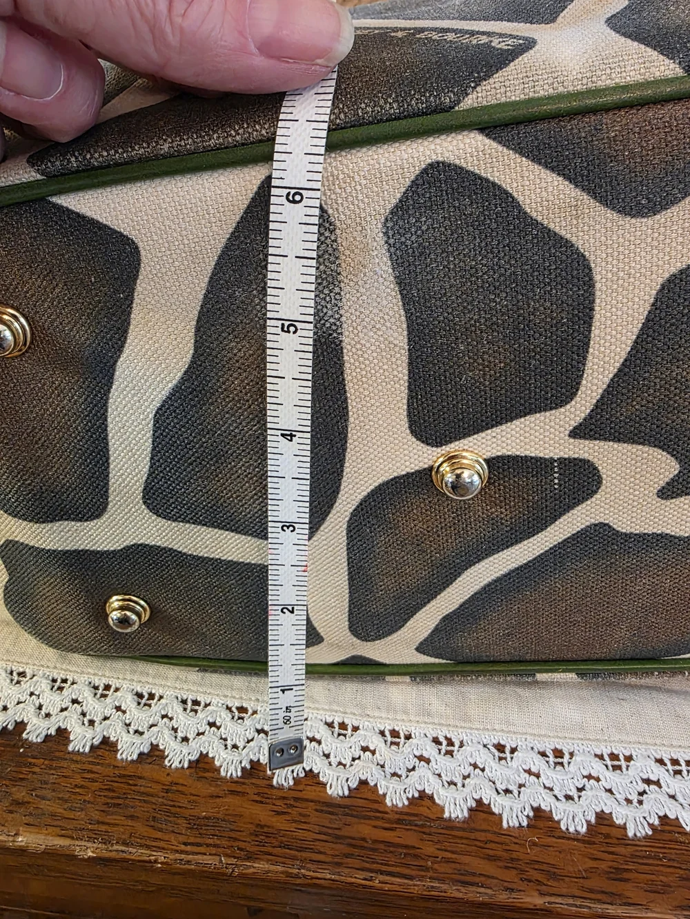 Dooney & Bourke Green Trim Giraffe-Print Canvas Tote - Picture 3 of 14